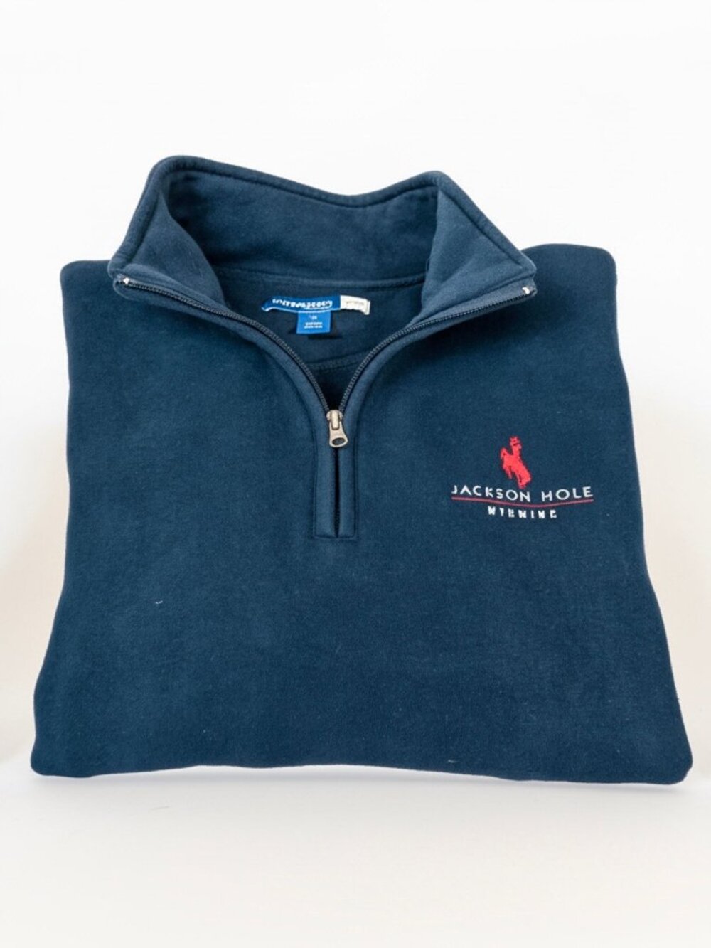 Bigcotton Gear 1/4 Zip Pullover Sweatshirt Xl Embroidered Jackson Hole Navy